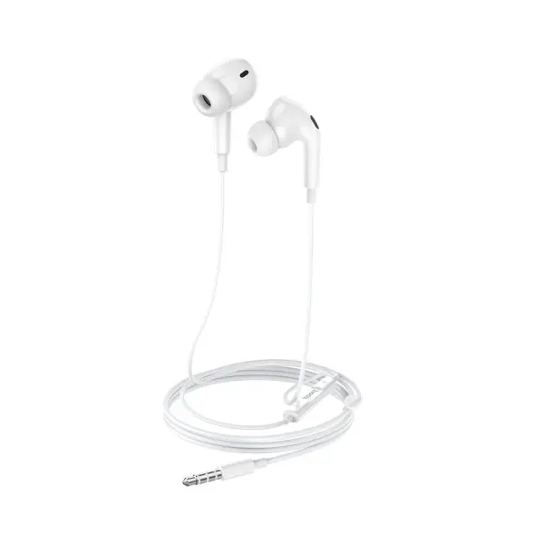 НАВУШНИКИ ДРОТОВІ HOCO M101 PRO CRYSTAL SOUND WIRE-CONTROLLED EARPHONES WITH MIC., БІЛИЙ
