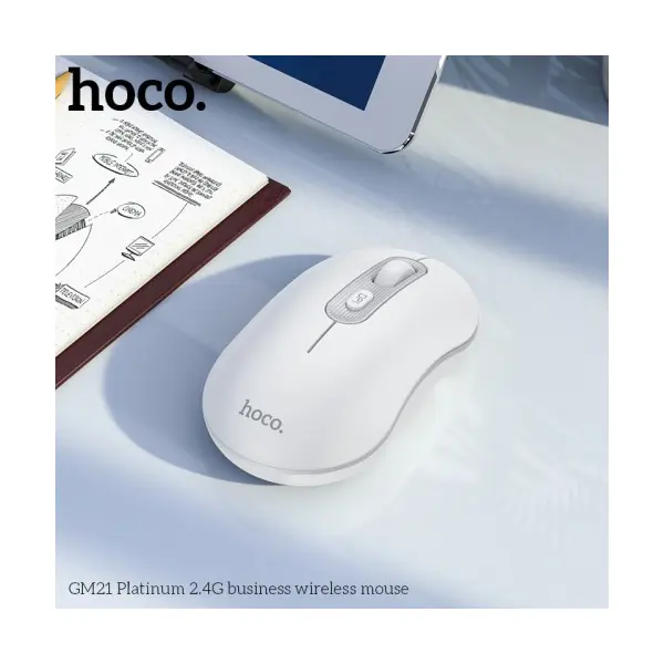 КОМПЮТЕРНА МИШКА HOCO GM21 PLATINUM 2.4G BUSINESS WIRELESS MOUSE, БІЛИЙ