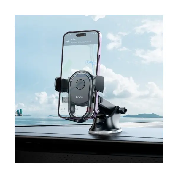 АВТОТРИМАЧ HOCO H5 INTEGRITY ONE-KEY CAR HOLDER (CENTER CONSOLE), ЧОРНИЙ