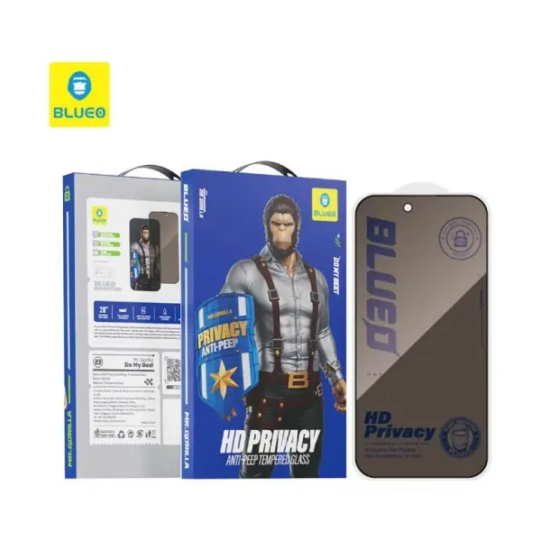 ЗАХИСНЕ СКЛО BLUEO FULL COVER ANTI-PEEP GLASS (PRIVASY) NPB14 ДЛЯ IPHONE 15 PRO, ЧОРНИЙ