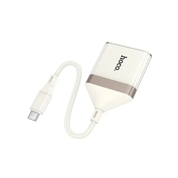MR4_145106 Перехідник hoco ua40a crystal type-c 2in1 card reader apricot 