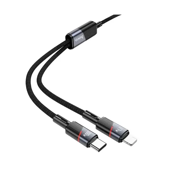 КАБЕЛЬ PD HOCO U139 C TO C+IP 100W FAST CHARGING DATA CABLE 1.2M, ЧОРНИЙ