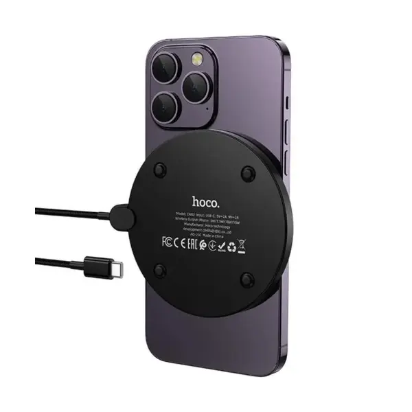 БЕЗДРОТОВИЙ ЗАРЯДНИЙ ПРИСТРІЙ HOCO CW62 PEAK DESKTOP WITH DIGITAL DISPLAY AND CABLE, ЧОРНИЙ