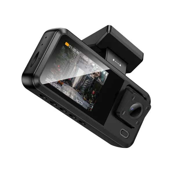 ВІДЕОРЕЄСТРАТОР HOCO DV15 2 DISPLAY DRIVING RECORDER (720P), ЧОРНИЙ