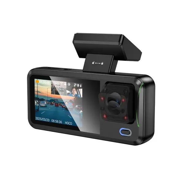 ВІДЕОРЕЄСТРАТОР HOCO DV15 2 DISPLAY DRIVING RECORDER (720P), ЧОРНИЙ