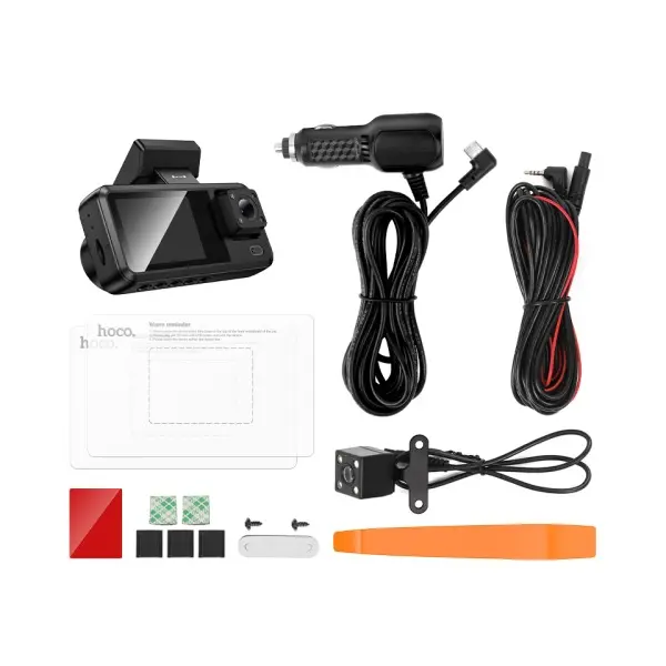 ВІДЕОРЕЄСТРАТОР HOCO DV15 2 DISPLAY DRIVING RECORDER (720P), ЧОРНИЙ