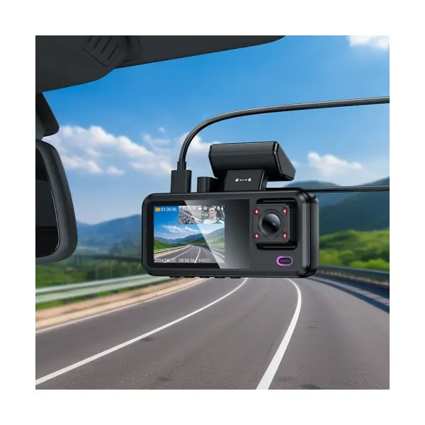 ВІДЕОРЕЄСТРАТОР HOCO DV15 2 DISPLAY DRIVING RECORDER (720P), ЧОРНИЙ