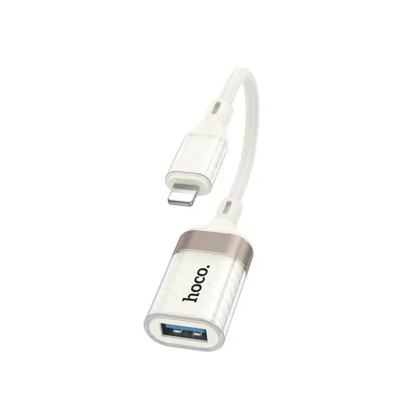 MR4_145620 Перехідник hoco ua39 crystal ip male to usb female 2.0 adapter apricot 