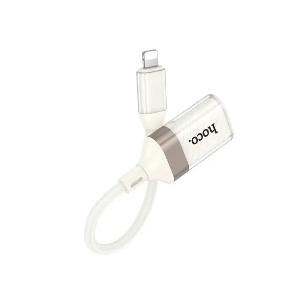 MR4_145620 Перехідник hoco ua39 crystal ip male to usb female 2.0 adapter apricot 