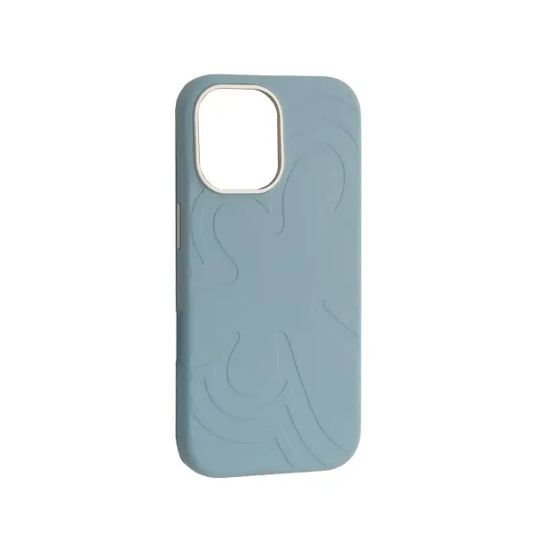 ЧОХОЛ FLOWER LIQUID SILICONE CASE MAGSAFE ДЛЯ IPHONE 16 CLOUD СИНІЙ