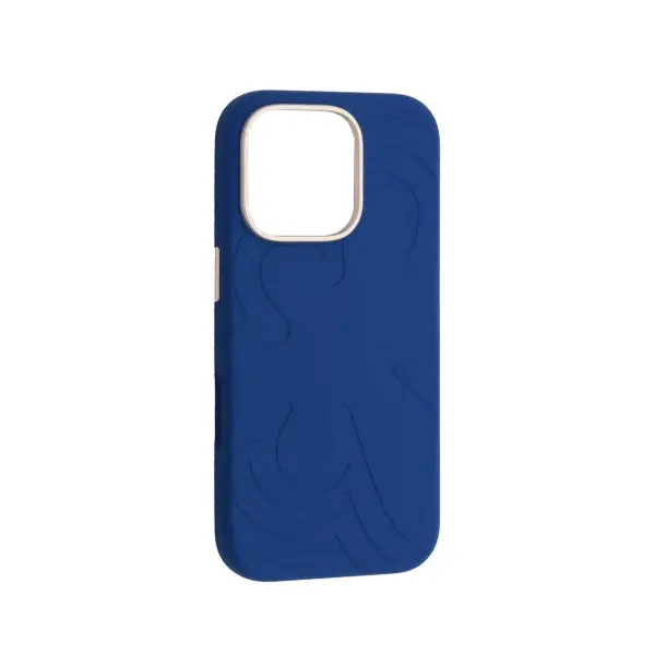 ЧОХОЛ FLOWER LIQUID SILICONE CASE MAGSAFE ДЛЯ IPHONE 15 PRO MAX QUIET СИНІЙ