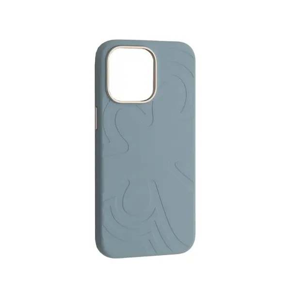 ЧОХОЛ FLOWER LIQUID SILICONE CASE MAGSAFE ДЛЯ IPHONE 16 PRO CLOUD СИНІЙ