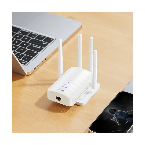 РОУТЕР WIFI HOCO HI35 WIFI4 REPEATER (EU), БІЛИЙ