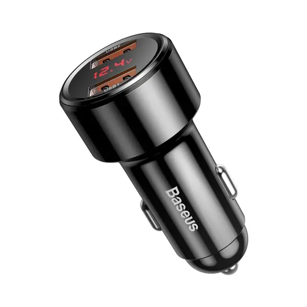 АВТОМОБІЛЬНИЙ ЗАРЯДНИЙ ПРИСТРІЙ BASEUS MAGIC SERIES PPS 2USB 45W, QC, PD, LCD, ЧОРНИЙ CCMLC20A-01