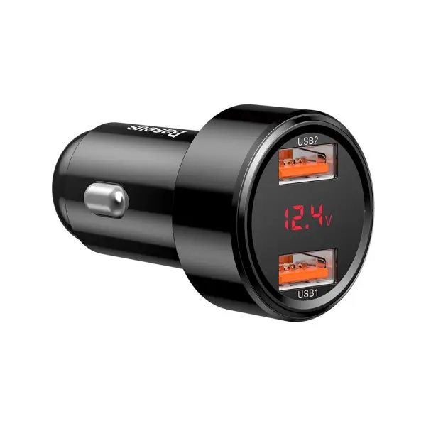 АВТОМОБІЛЬНИЙ ЗАРЯДНИЙ ПРИСТРІЙ BASEUS MAGIC SERIES PPS 2USB 45W, QC, PD, LCD, ЧОРНИЙ CCMLC20A-01