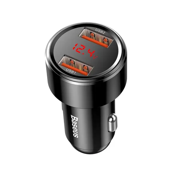 АВТОМОБІЛЬНИЙ ЗАРЯДНИЙ ПРИСТРІЙ BASEUS MAGIC SERIES PPS 2USB 45W, QC, PD, LCD, ЧОРНИЙ CCMLC20A-01