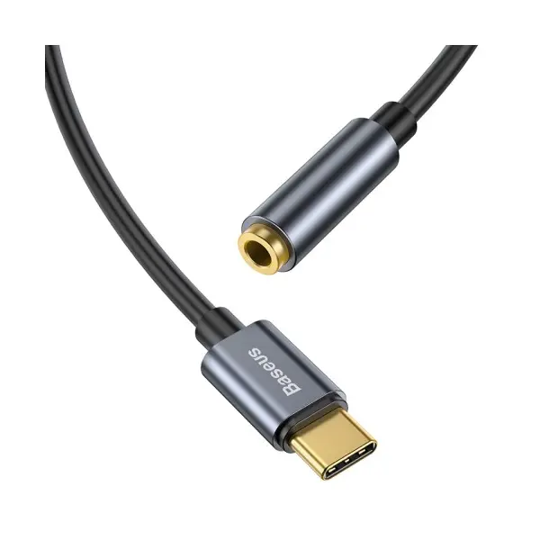АДАПТЕР AUX BASEUS TYPE-C MALE TO 3.5MM FEMALE ADAPTER L54 DEEP, СІРИЙ CATL54-0G