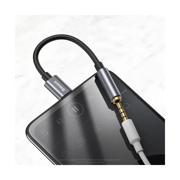 АДАПТЕР AUX BASEUS TYPE-C MALE TO 3.5MM FEMALE ADAPTER L54 DEEP, СІРИЙ CATL54-0G