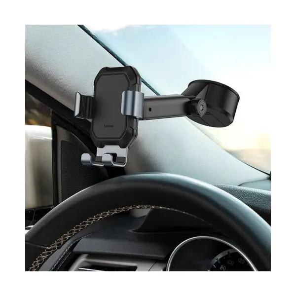 MR4_145776 Автотримач baseus tank gravity car mount holder with suction base tarnish, чорний suyl-tk01 