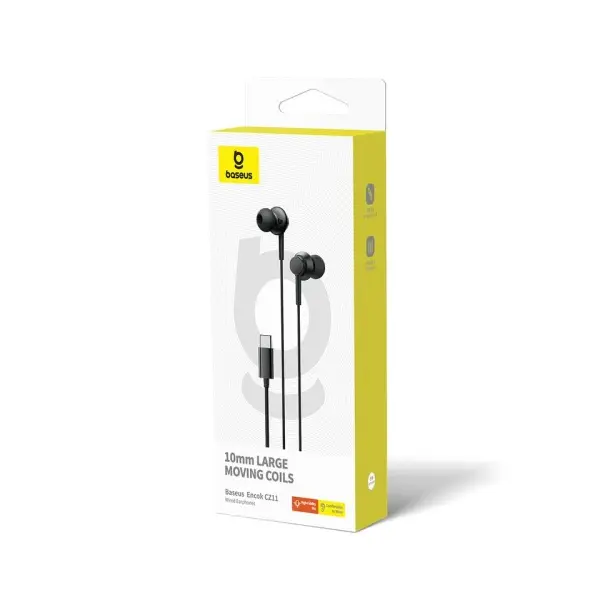 НАВУШНИКИ BASEUS ENCOK CZ11 TYPE-C WIRED EARPHONES, ЧОРНИЙ A00164300113-Z1