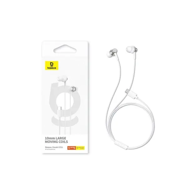 НАВУШНИКИ BASEUS ENCOK CZ11 TYPE-C WIRED EARPHONES, БІЛИЙ A00164300213-Z1