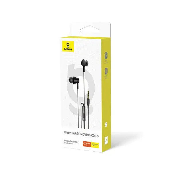 НАВУШНИКИ BASEUS ENCOK HZ11 3.5MM WIRED EARPHONES, ЧОРНИЙ A00164200113-Z1