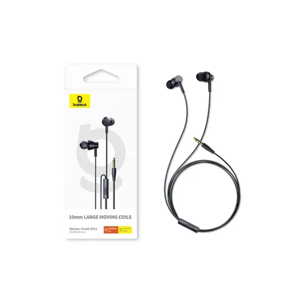 НАВУШНИКИ BASEUS ENCOK HZ11 3.5MM WIRED EARPHONES, ЧОРНИЙ A00164200113-Z1