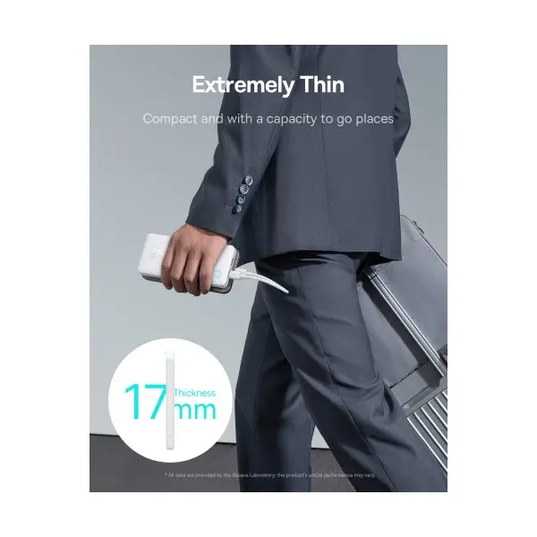 MR4_145714 Зовнішній акумулятор power bank baseus airpow lite 10 000mah 15w, білий p10067500213-00 