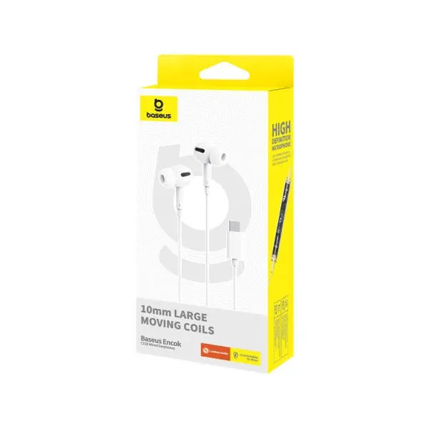 MR4_145716 Навушники baseus encok cz18 type-c wired earphones, білий a00170100213-z1 