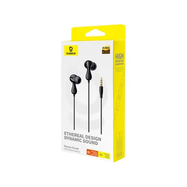 НАВУШНИКИ BASEUS ENCOK HZ20 3.5MM WIRED EARPHONES, ЧОРНИЙ A00171500113-00