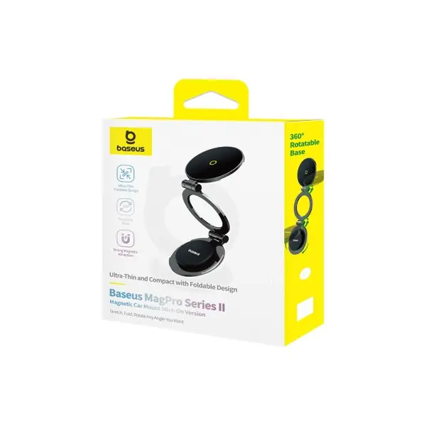 АВТОТРИМАЧ BASEUS MAGPRO SERIES II MAGNETIC CAR MOUNT STICK-ON VERSION, ЧОРНИЙ C40172900121-00