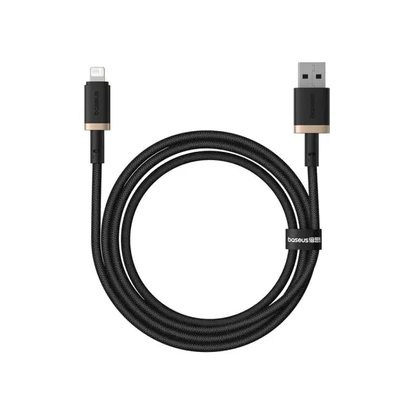 MR4_145723 Кабель baseus dura series usb-a to lightning 2.4a 1m, чорний-золотистий p10377801u01-00 