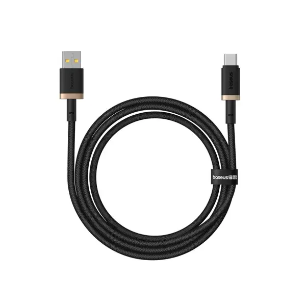 КАБЕЛЬ BASEUS DURA SERIES USB-A TO TYPE-C 60W 1M, ЧОРНИЙ-ЗОЛОТИСТИЙ P10377802U01-00