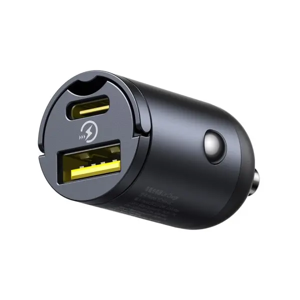 АВТОМОБІЛЬНИЙ ЗАРЯДНИЙ ПРИСТРІЙ BASEUS TINY STAR MINI CAR CHARGER (U+C) 30W, ЧОРНИЙ C00035001121-02