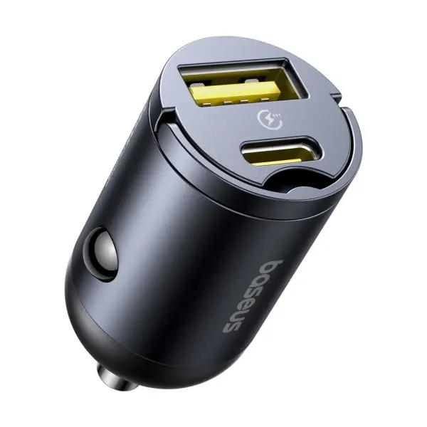 АВТОМОБІЛЬНИЙ ЗАРЯДНИЙ ПРИСТРІЙ BASEUS TINY STAR MINI CAR CHARGER (U+C) 30W, ЧОРНИЙ C00035001121-02