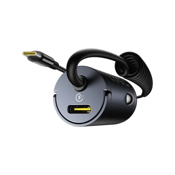 АВТОМОБІЛЬНИЙ ЗАРЯДНИЙ ПРИСТРІЙ BASEUS TINY STAR MINI CAR CHARGER (C+C CABLE INCLUDED) 30W, C00035001121-00, ЧОРНИЙ