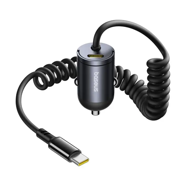 АВТОМОБІЛЬНИЙ ЗАРЯДНИЙ ПРИСТРІЙ BASEUS TINY STAR MINI CAR CHARGER (C+C CABLE INCLUDED) 30W, C00035001121-00, ЧОРНИЙ