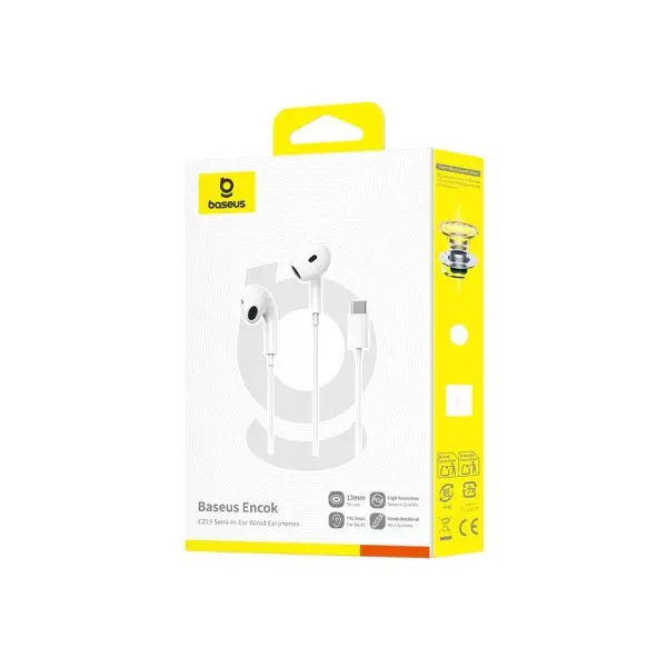 MR4_145739 Навушники baseus encok cz19 type-c wired earphones, білий a00182201213-00 