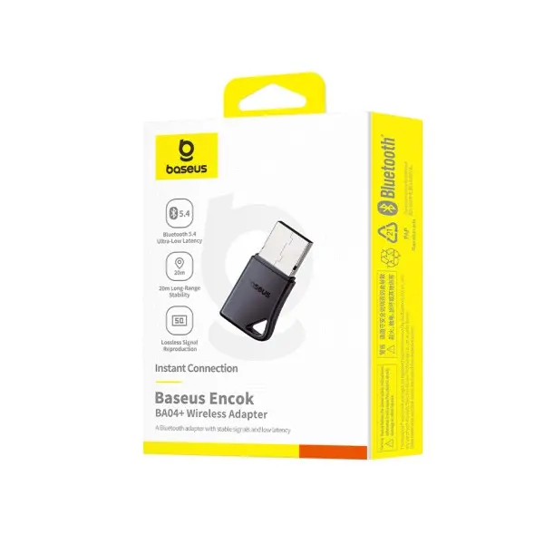 АДАПТЕР BLUETOOTH BASEUS BA04+, ЧОРНИЙ A10082600121-00