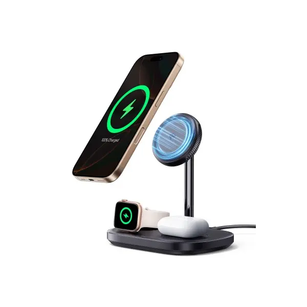 MR4_145744 Бездротовий зарядний пристрій baseus enerfill fs41 3in1 wireless charging stand, чорний p10281904123-01 