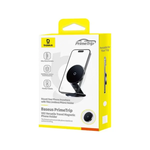 АВТОТРИМАЧ BASEUS PRIMETRIP VX1 VERSATILE TRAVEL MAGNETIC PHONE HOLDER ROUND, ЧОРНИЙ C4016900C123-00