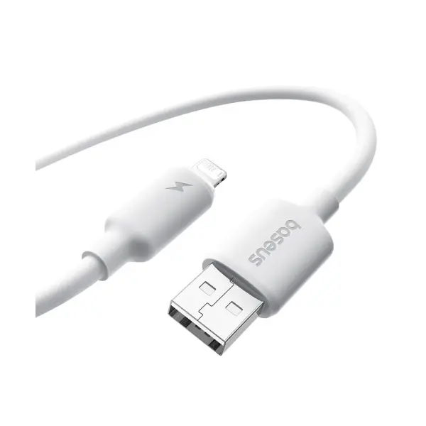 КАБЕЛЬ BASEUS FOAMED SILICONE USB-A TO LIGHTNING 2.4A 1M, БІЛИЙ E0426901