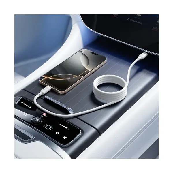 КАБЕЛЬ PD BASEUS FOAMED SILICONE PRO MAGNETIC TIPE-C TO TYPE-C 100W 1M, БІЛИЙ E0426D01