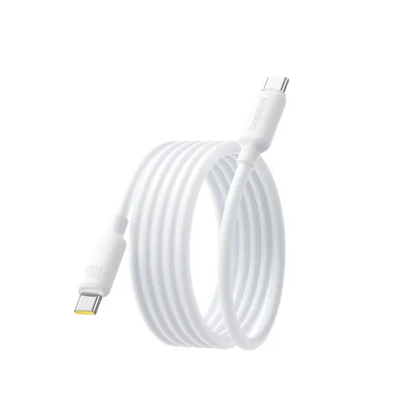 КАБЕЛЬ PD BASEUS FOAMED SILICONE PRO MAGNETIC TIPE-C TO TYPE-C 100W 1M, БІЛИЙ E0426D01