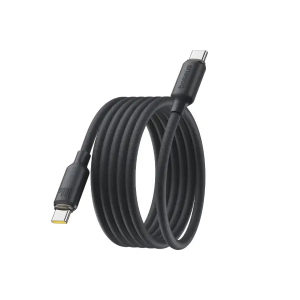 MR4_145760 Кабель pd baseus foamed silicone pro magnetic tipe-c to type-c 100w 1m, чорний e0426d00 BASEUS
