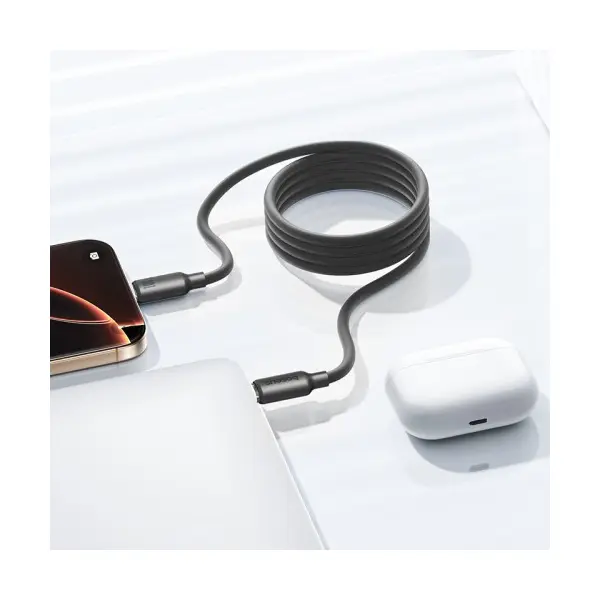 MR4_145760 Кабель pd baseus foamed silicone pro magnetic tipe-c to type-c 100w 1m, чорний e0426d00 BASEUS