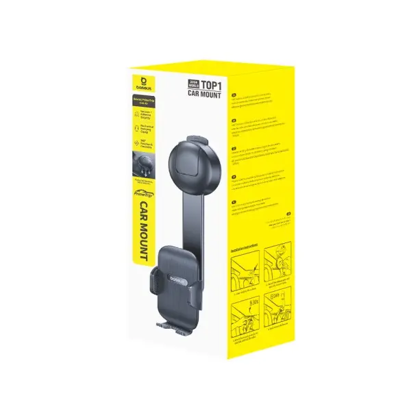 MR4_145763 Автотримач baseus primetrip c03 air clamping car mount (suction cup version), чорний c0013c01 