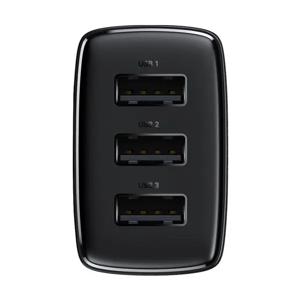 MR4_145674 Мережевий зарядний пристрій baseus compact charger 3-usb 17w eu, чорний ccxj020101 