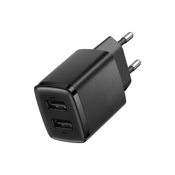 MR4_145672 Мережевий зарядний пристрій baseus compact charger 2u 10.5w eu, чорний ccxj010201 