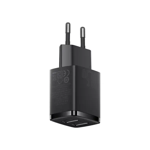 MR4_145672 Мережевий зарядний пристрій baseus compact charger 2u 10.5w eu, чорний ccxj010201 